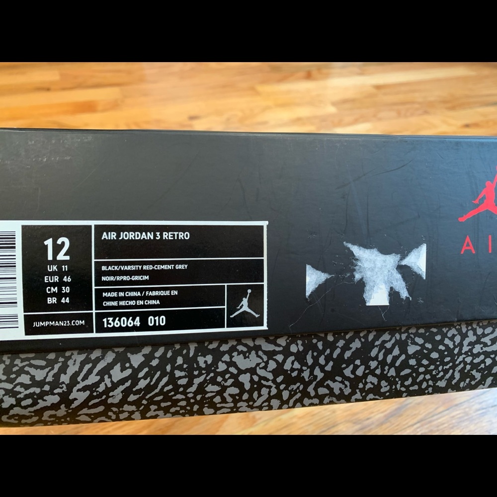 Air Jordan 3 Retro black/varsity red/cement grey